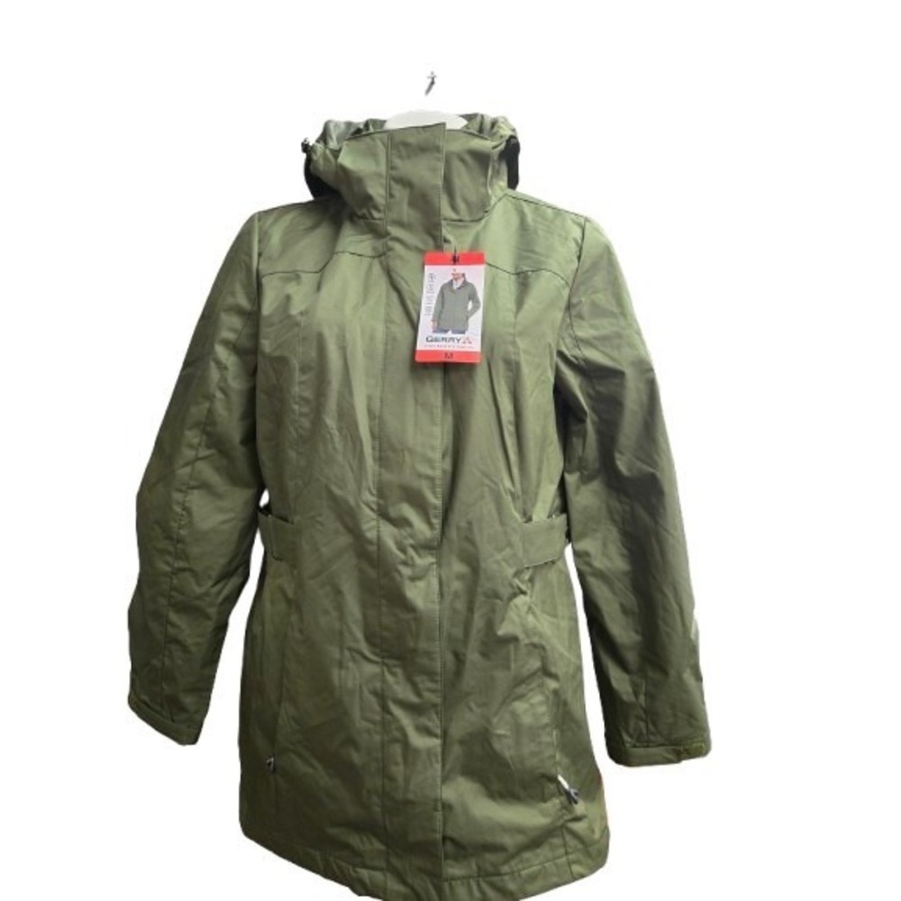 NWT Women's Gerry 3 In 1 Rain Jacket with Hood Sz M Green Missing Vest